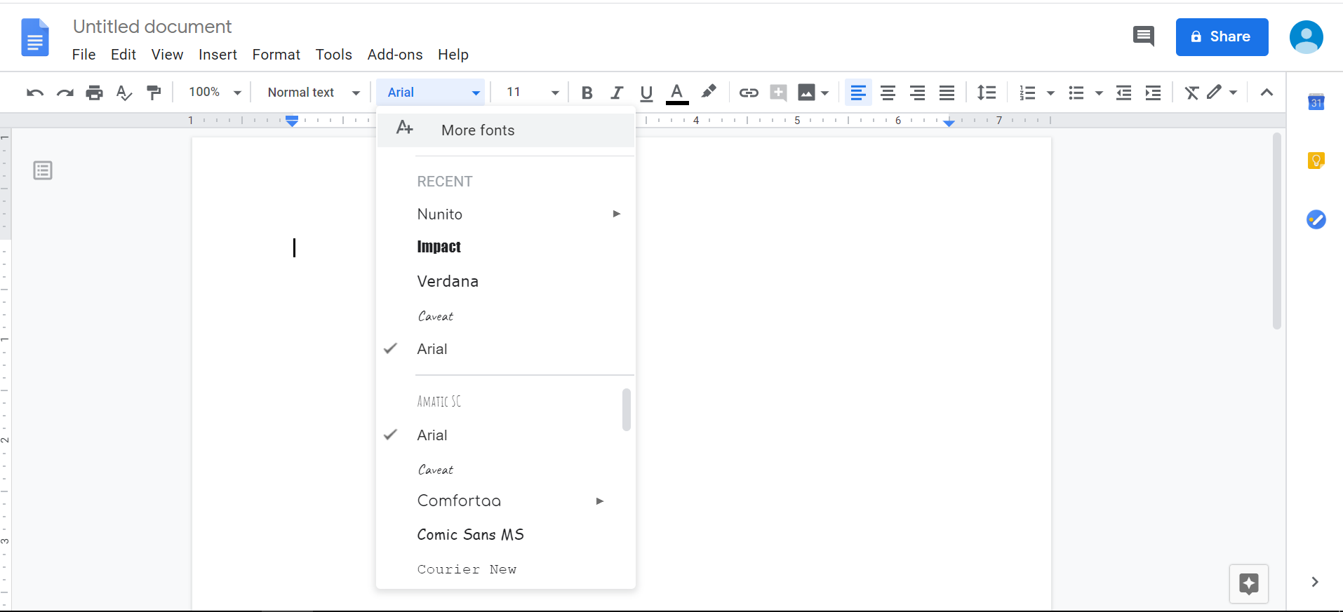 extensis fonts google docs is empty