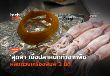 สุดล้ำ เนื้อปลาหมึกทำจากพืช ผลิตด้วยเครื่องพิมพ์ 3 มิติ