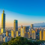 Beautiful landscape and cityscape of taipei 101 building and architecture in the city