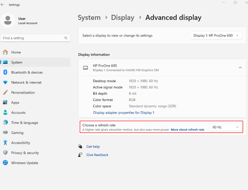 วิธีปรับ Refresh Rate