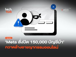 หยุดสแกมเมอร์ Meta สั่งปิด 150,000 บัญชีม้า กวาดล้างอาชญากรรมออนไลน์