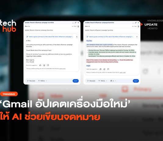 สแกนอีเมลเก่า Gmail อัปเดตเครื่องมือใหม่ ให้ AI ช่วยเขียนจดหมาย