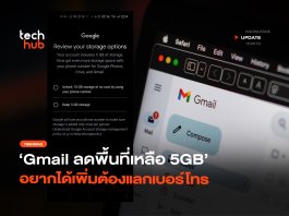 Gmail ลดพื้นที่