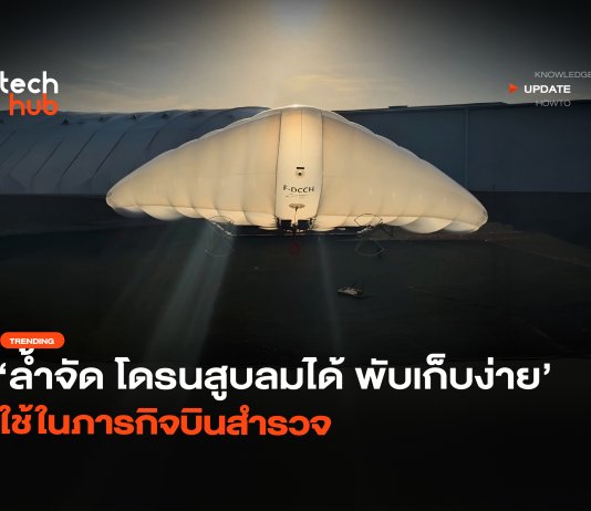 ล้ำจัด โดรนปีกตรึง สูบลมได้ พับเก็บง่าย ใช้ในภารกิจบินสำรวจ โดรนปีกตรึง