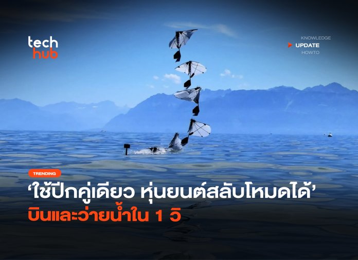 ใช้ปีกคู่เดียว หุ่นยนต์สลับโหมดได้ บินและว่ายน้ำใน 1 วิ-30 หุ่นยนต์สลับโหมดได้