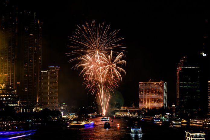Bangkok,,Thailand.,-,November,16,,2024,:,Firework,Shows,Along Eurovision Asia