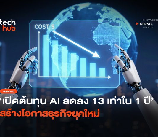 เจาะเหตุผล ต้นทุน AI ลดลง 13 เท่าใน 1 ปี พลิกเกมธุรกิจอย่างไร ต้นทุน AI